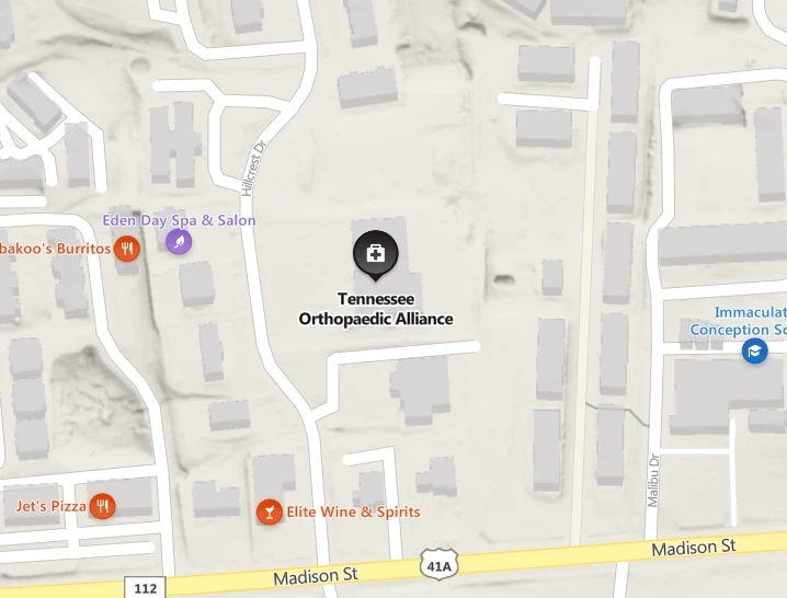 Orthopedic Urgent Care - Clarksville Map