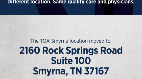 Tennessee Orthopaedic Alliance Smyrna, TN Office