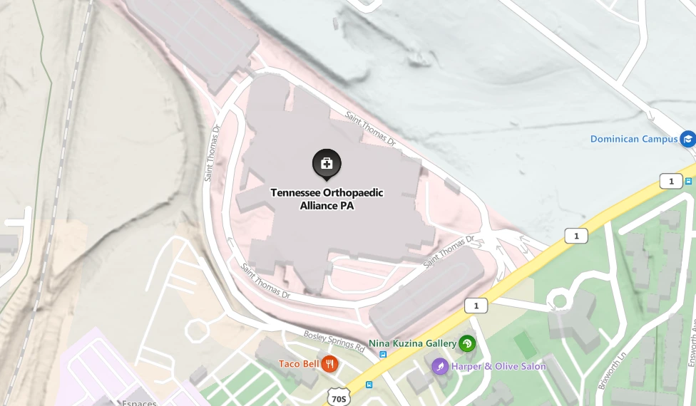 Nashville - St. Thomas West Map